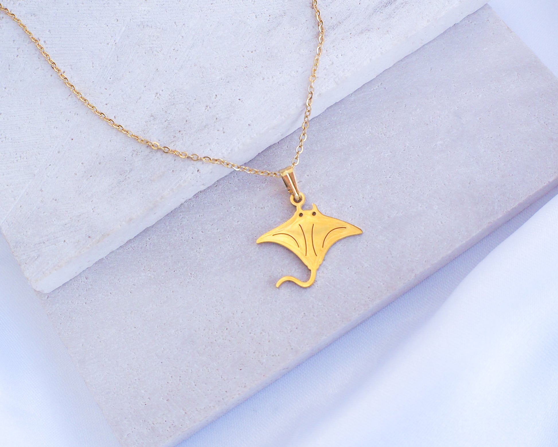 Gold Manta Ray Necklace