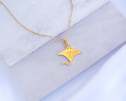 Gold Manta Ray Necklace