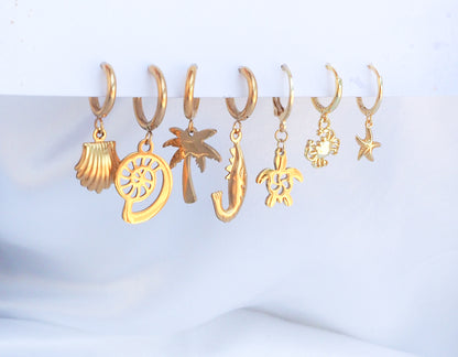 PALM TREE EARRINGS - Gold