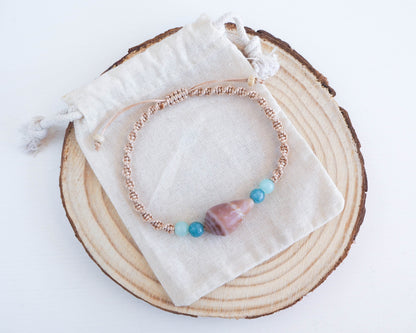 COASTAL CHIC CONE SHELL BRACELET ~ Jade