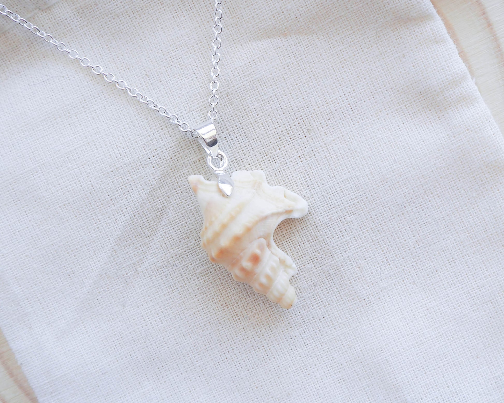 Sea by Lou 925 Silver Pelican's Foot Shell Necklace - Oceanic Charm