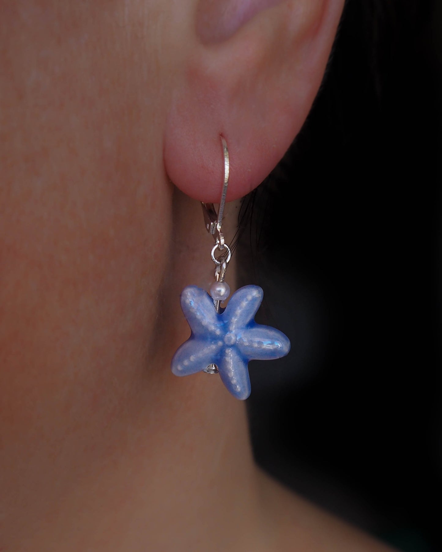 SEA STAR CERAMIC EARRINGS ~ Sunshine Yellow