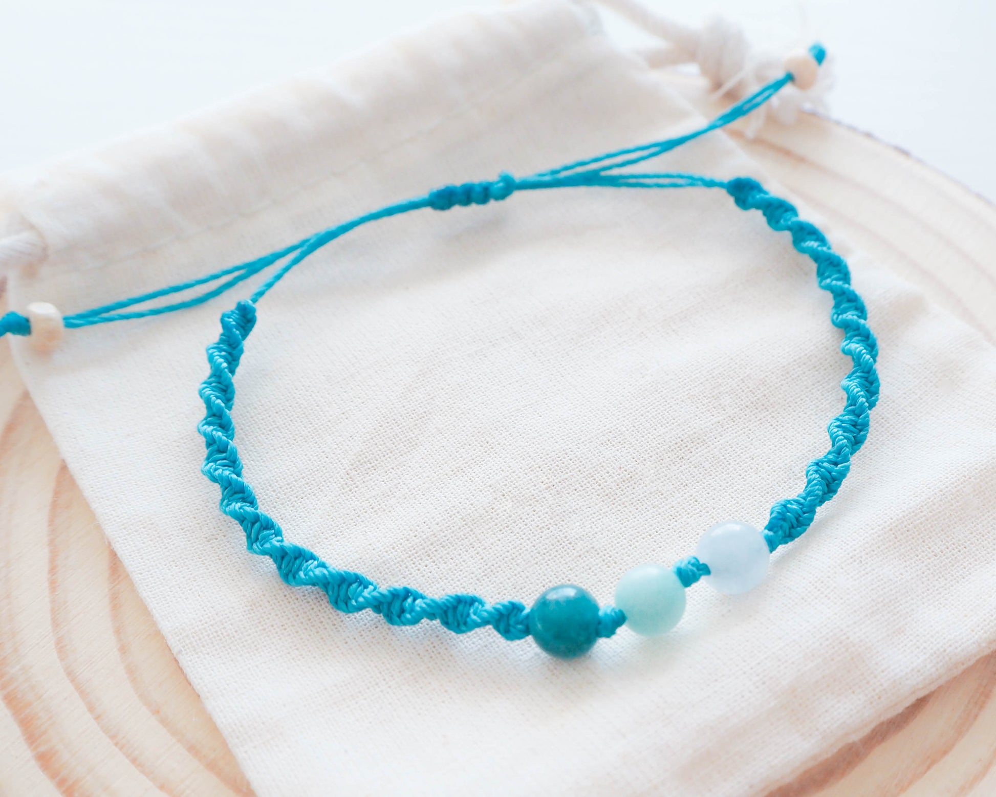 Serene Ocean-Inspired Bracelet with Gemstone Beads