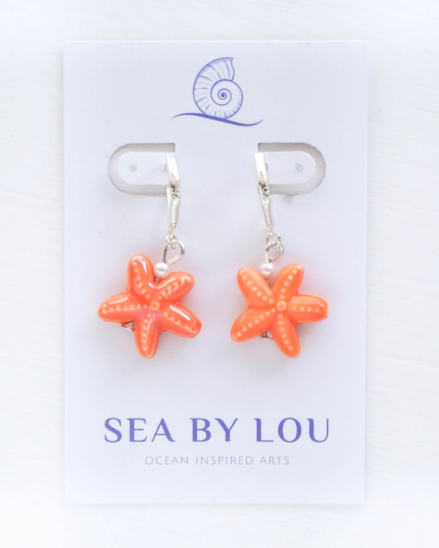 SEA STAR CERAMIC EARRINGS ~ Laranja