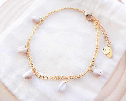 Cowrie Shell Charm Bracelet - Ocean Inspired Jewelry from Portugal