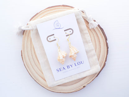 GOLD SEASHELL EARRINGS ~ Sting Winkle Shell