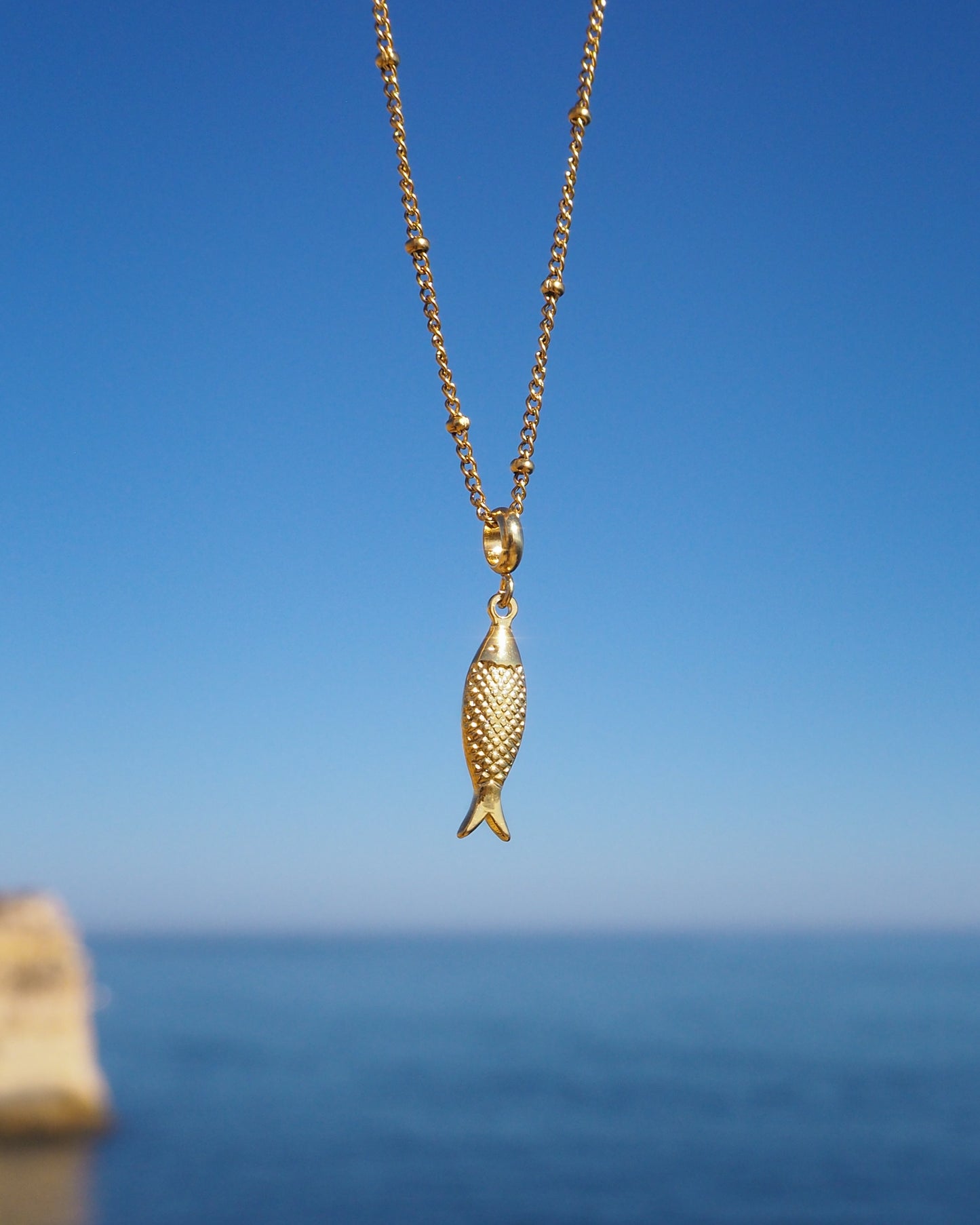 SARDINE FISH NECKLACE ~ Gold II