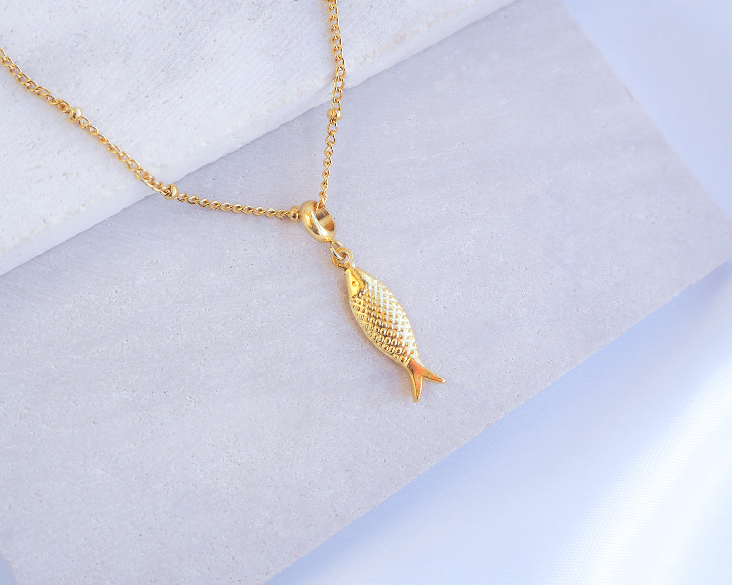 SARDINE FISH NECKLACE ~ Gold II