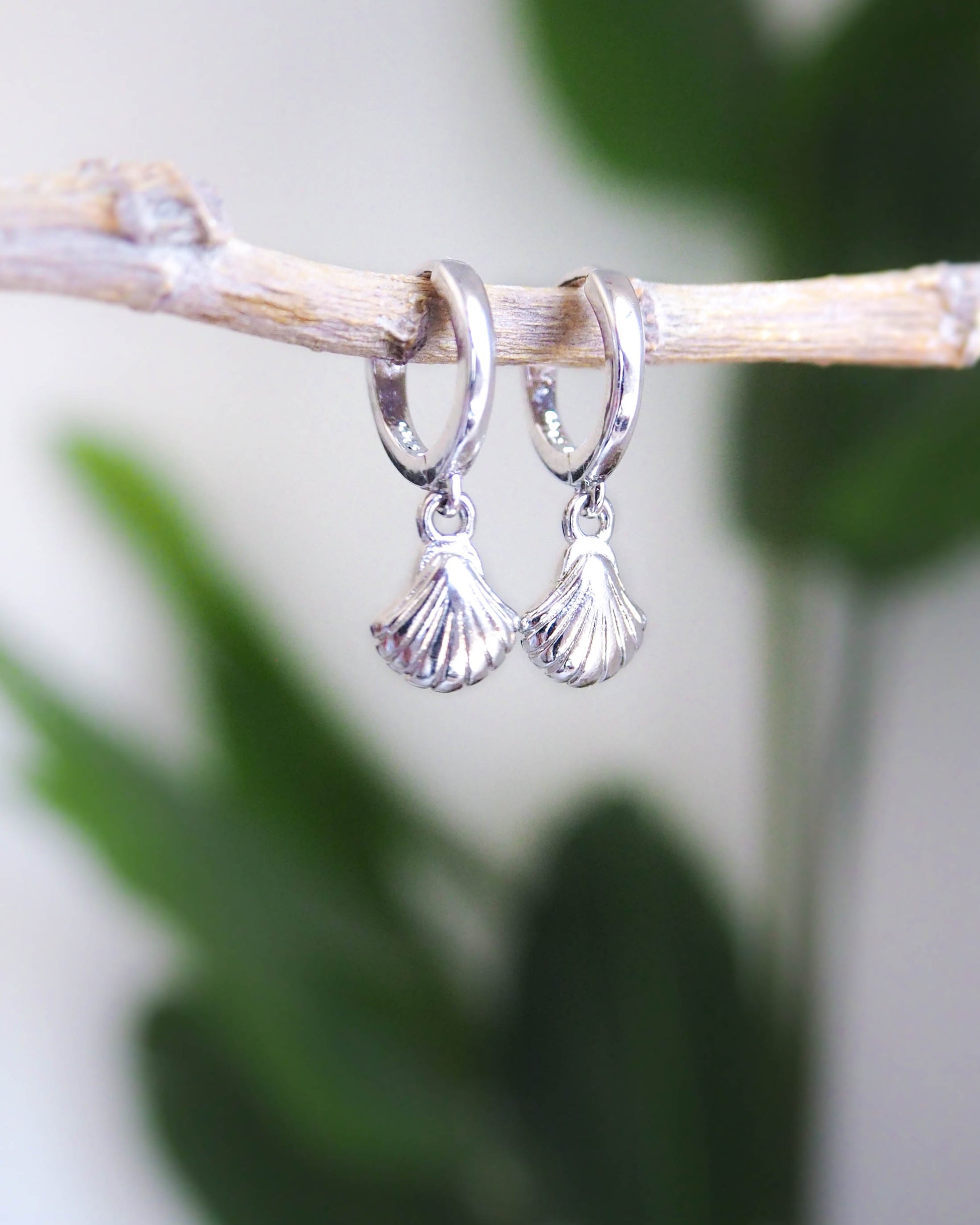 Silver Shell Earrings - 925 Sterling Silver - Sea by Lou jewelry - Coastal Style