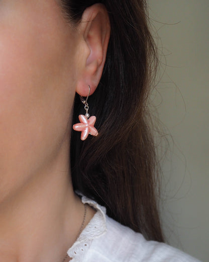 SEA STAR CERAMIC EARRINGS ~ Pink