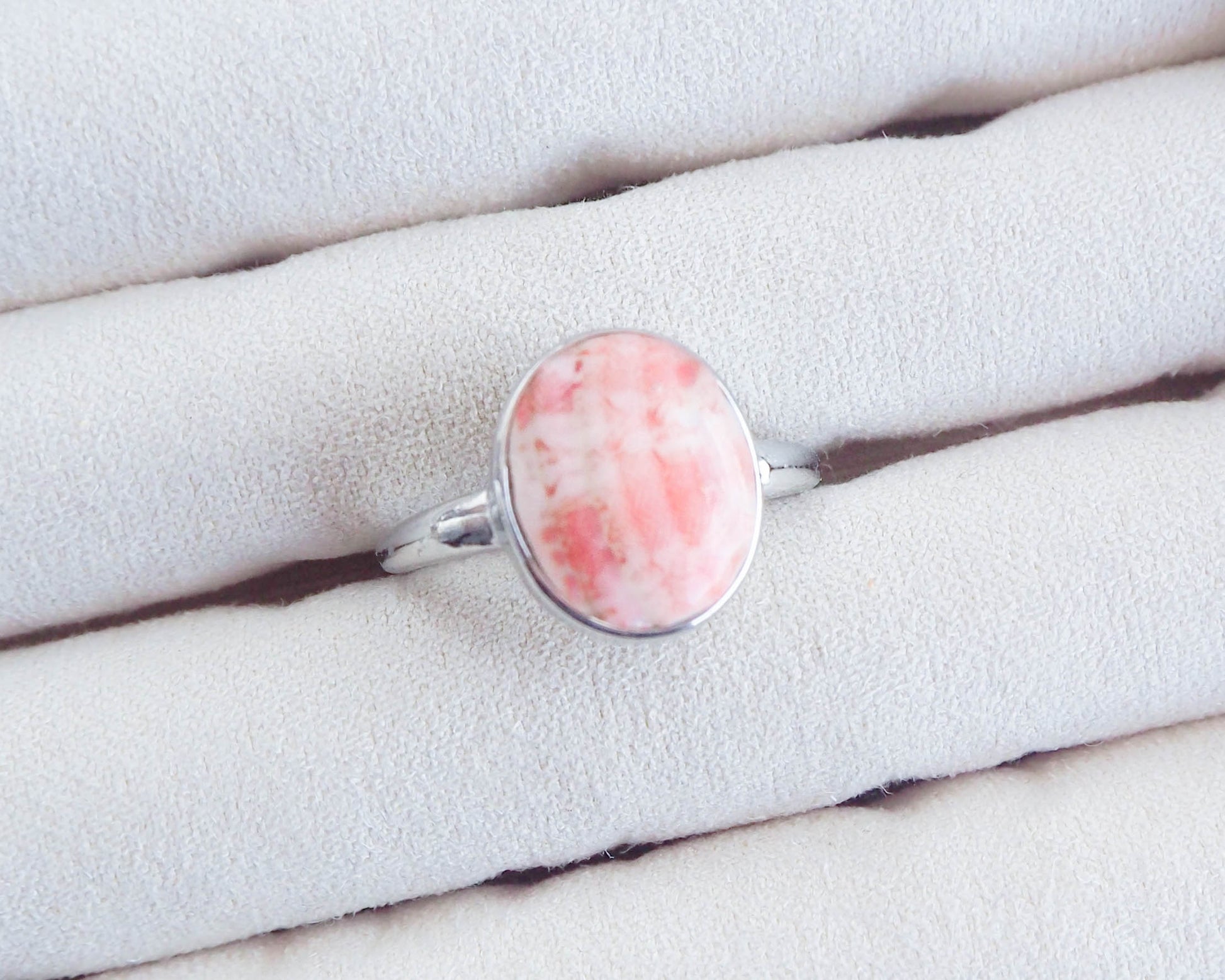 Pink Venus Shell Ring, adjustable ring on display, Real Seashell ring, Shell from Portugal, Coastal Jewellery, Beach Girl, SeabyLou