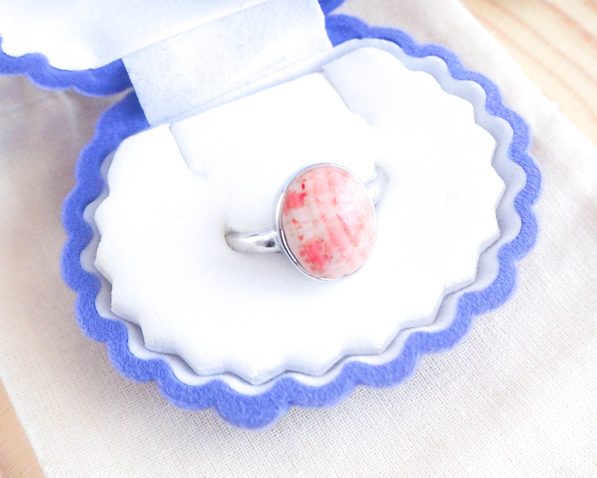 Details of Pink Venus Shell Ring, adjustable 925 Silver Ring, Real Seashell ring, Shell from Portugal, Coastal Jewelry, Beach Girl, Sea by Lou