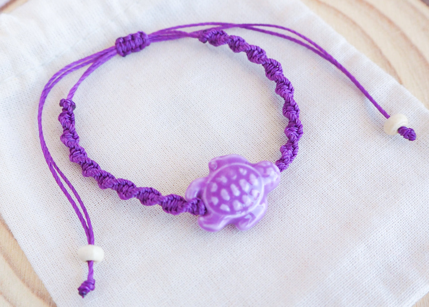 Ceramic Turtle Bracelet ~ Purple