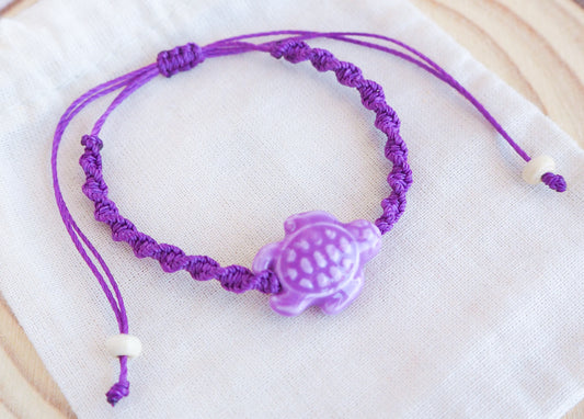 Ceramic Turtle Bracelet ~ Purple