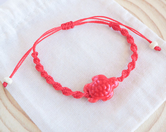 Ceramic Turtle Bracelet ~ Red