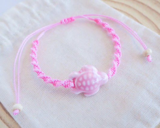 Ceramic Turtle Bracelet ~ Pink