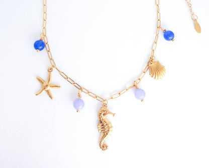 COASTAL CHARM NECKLACE ~ Gold Mix