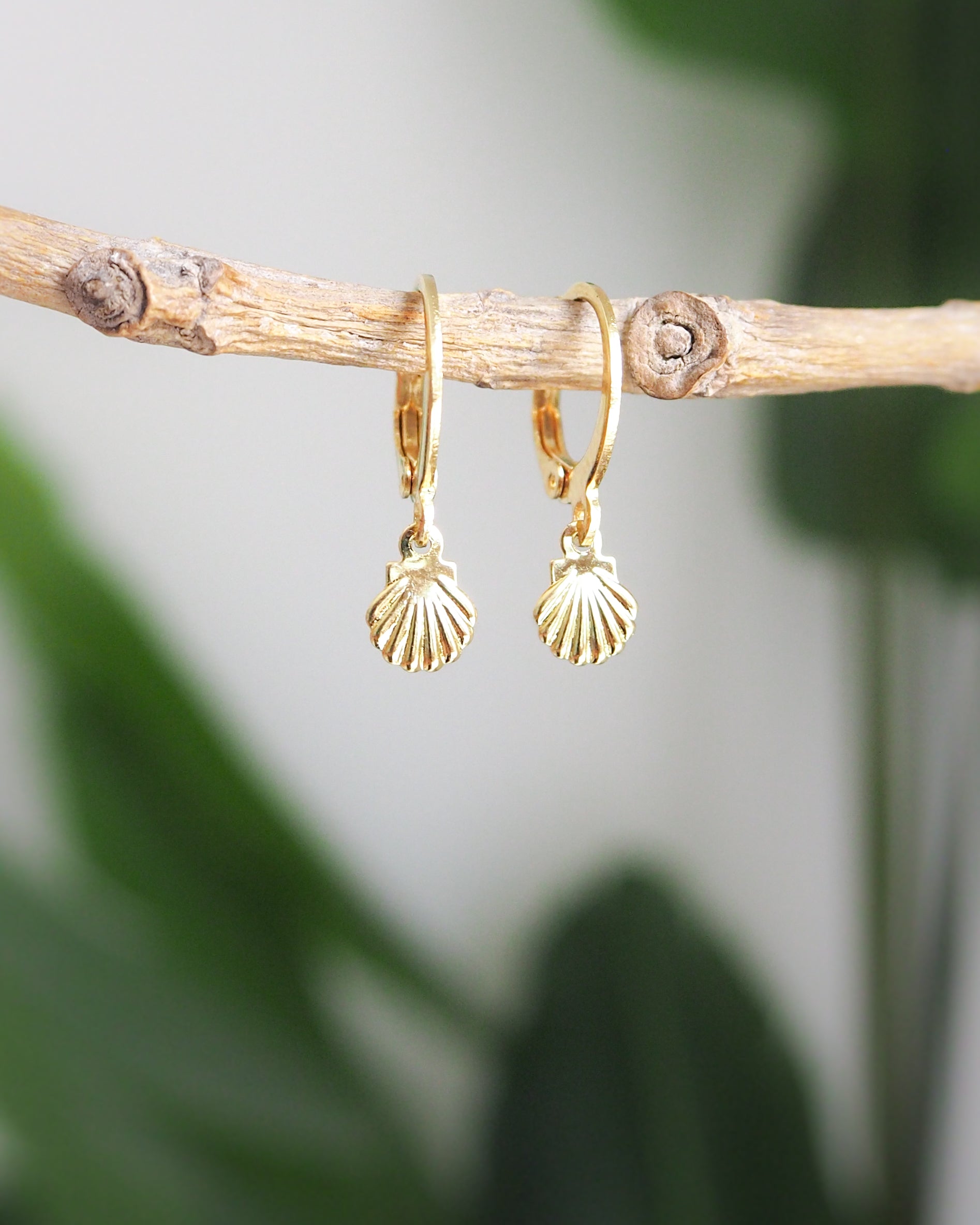 Gold Tiny Shell Earrings