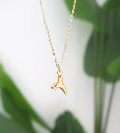 Close up of Gold Stainless Steel Necklace with Shark Tooth Pendant - Sea by Lou, Seabylou