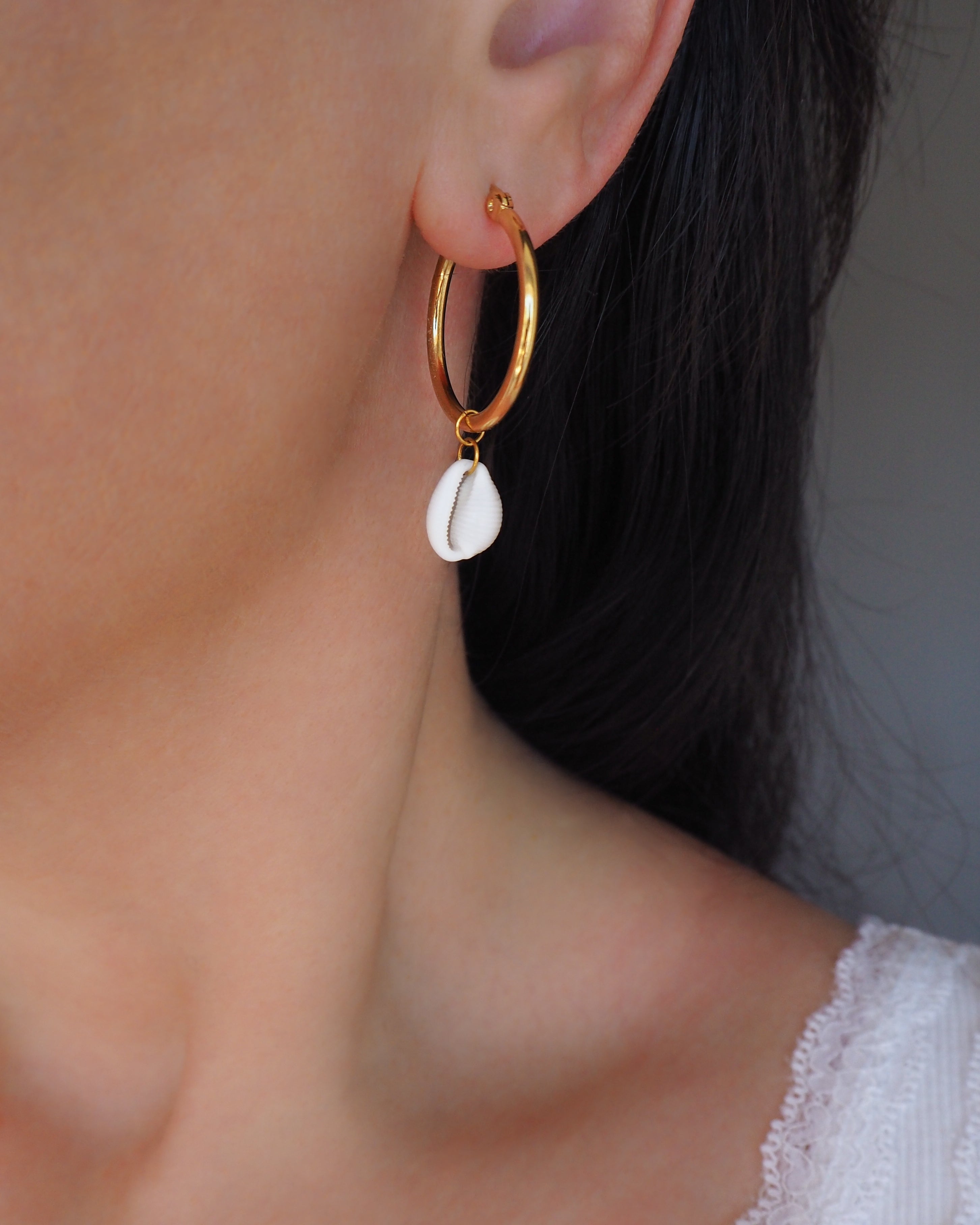 Cowrie 2024 Shell Hoops/14k Gold Filled