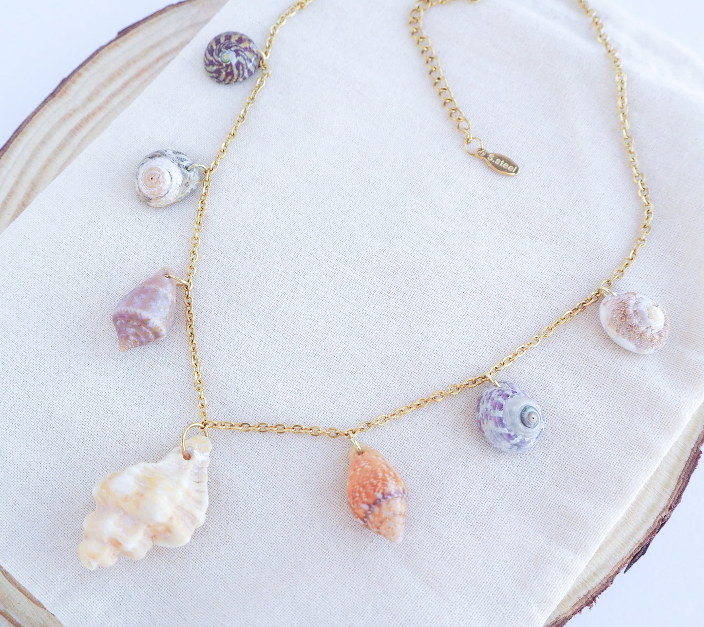 GOLD SHELL CHARM NECKLACE ~ Mix VI