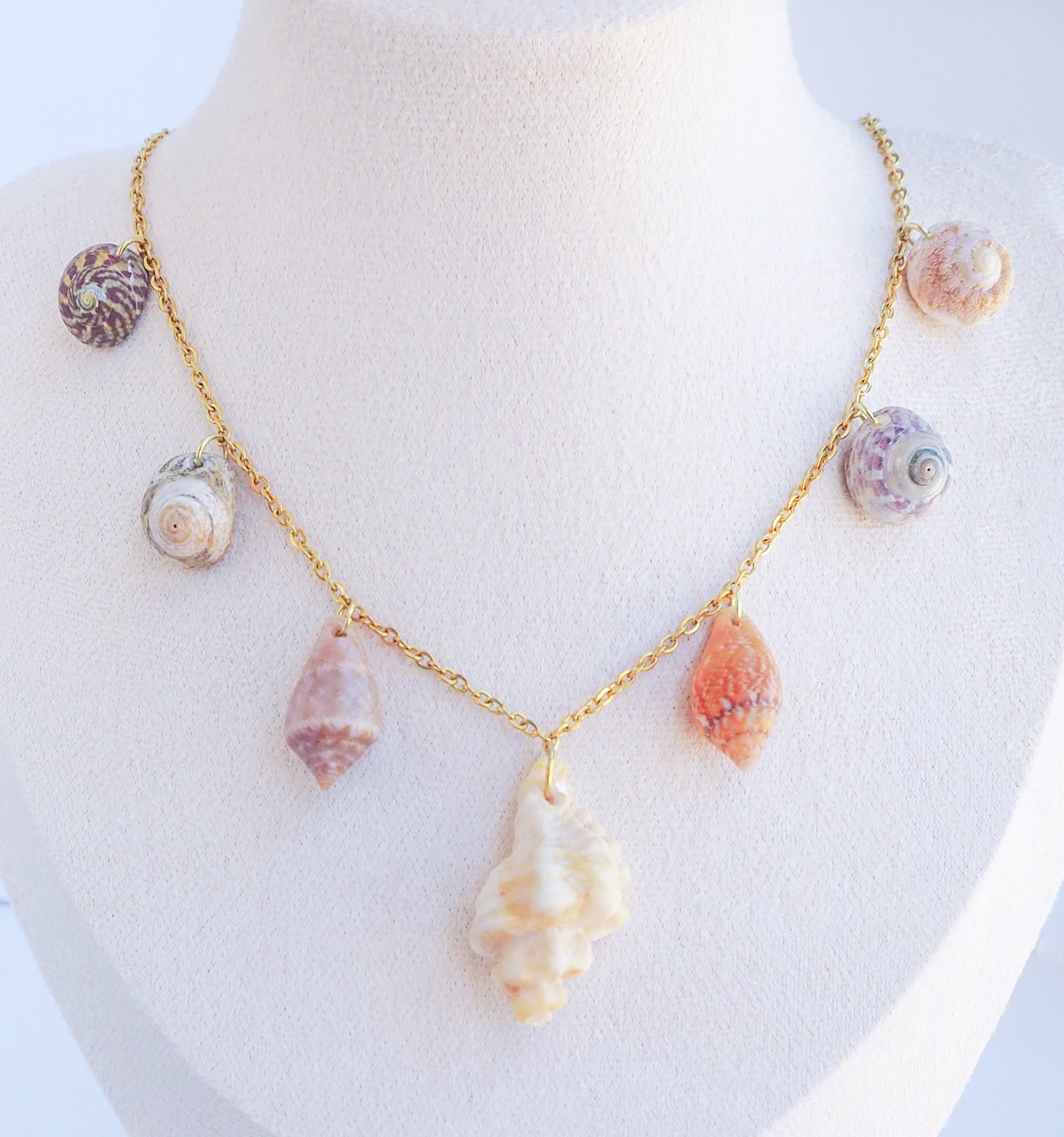 GOLD SHELL CHARM NECKLACE ~ Mix VI