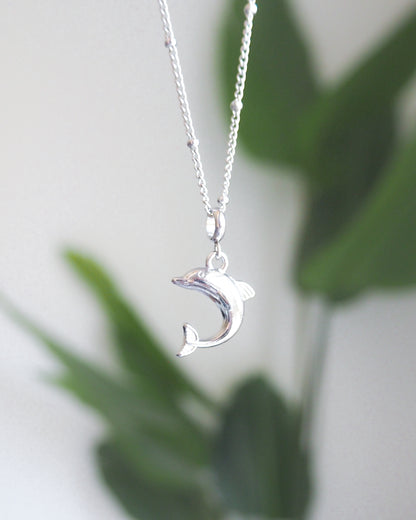 Silver Dolphin Waterproof Necklace