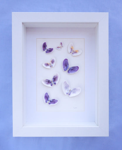 Seashell Butterfly Coastal Wall Art, Nursery room wall decor front view