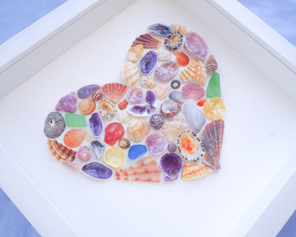 Seashell Heart ~ Rainbow Colored Shells II