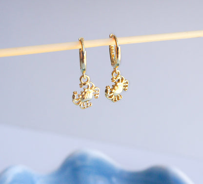 TINY CRAB EARRINGS - 14k Gold Vermeil or 925 Silver