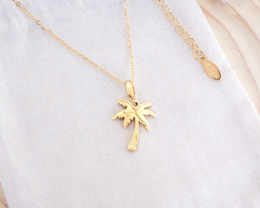 PALM TREE NECKLACE ~ Gold