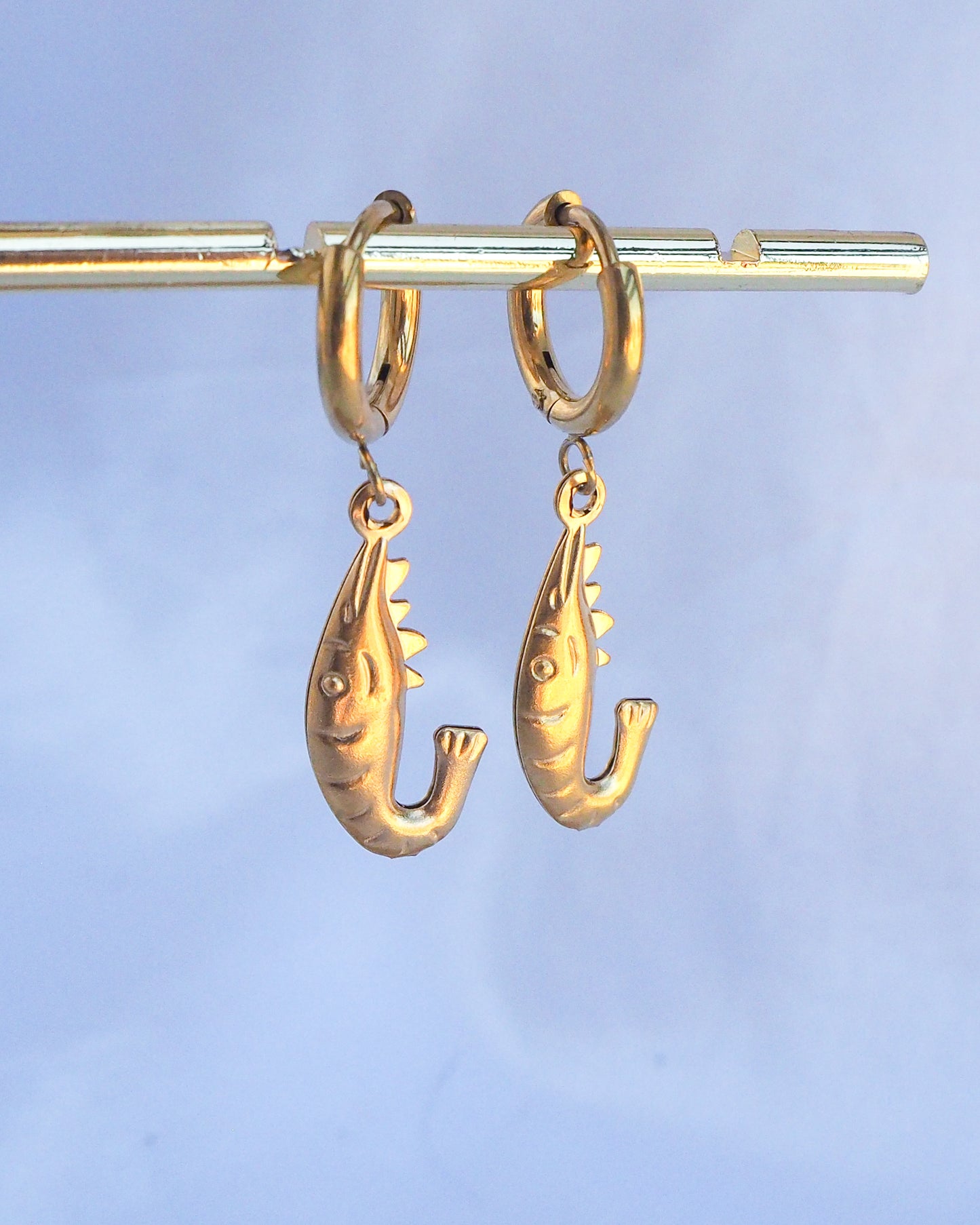 SHRIMP EARRINGS - Gold or Silver