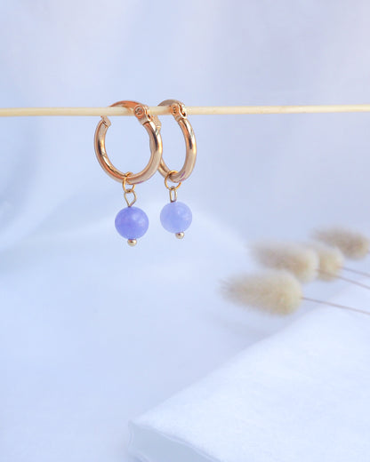 OCEAN INSPIRED EARRINGS - Gold Angelite Gemstones