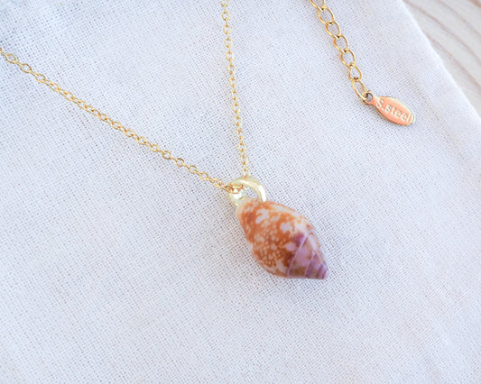 Tiny Dove Shell Gold Necklace, Tiny shell from Portugal 