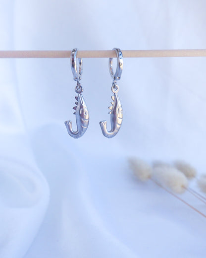 SHRIMP EARRINGS - Gold or Silver