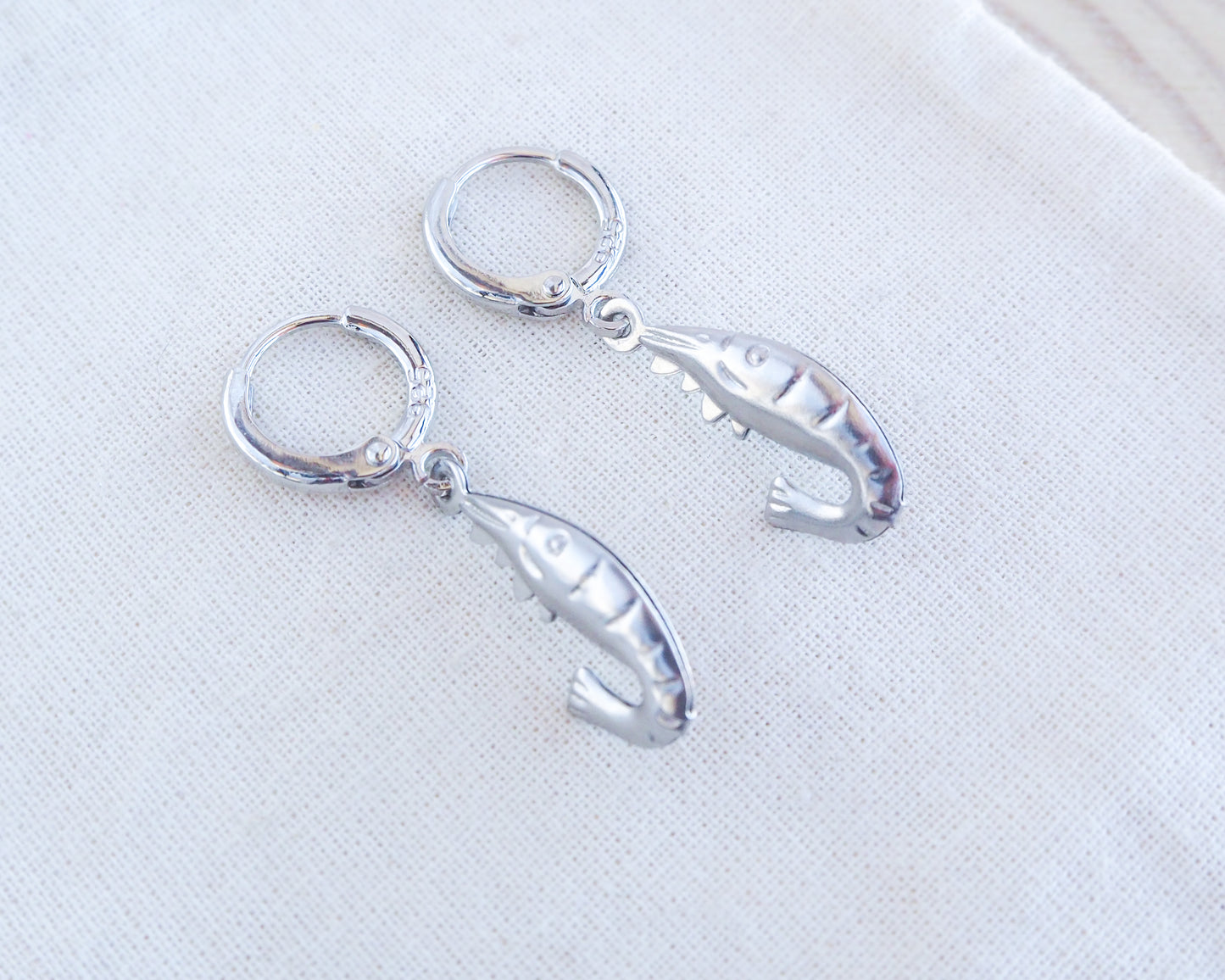 Silver Shrimp earrings