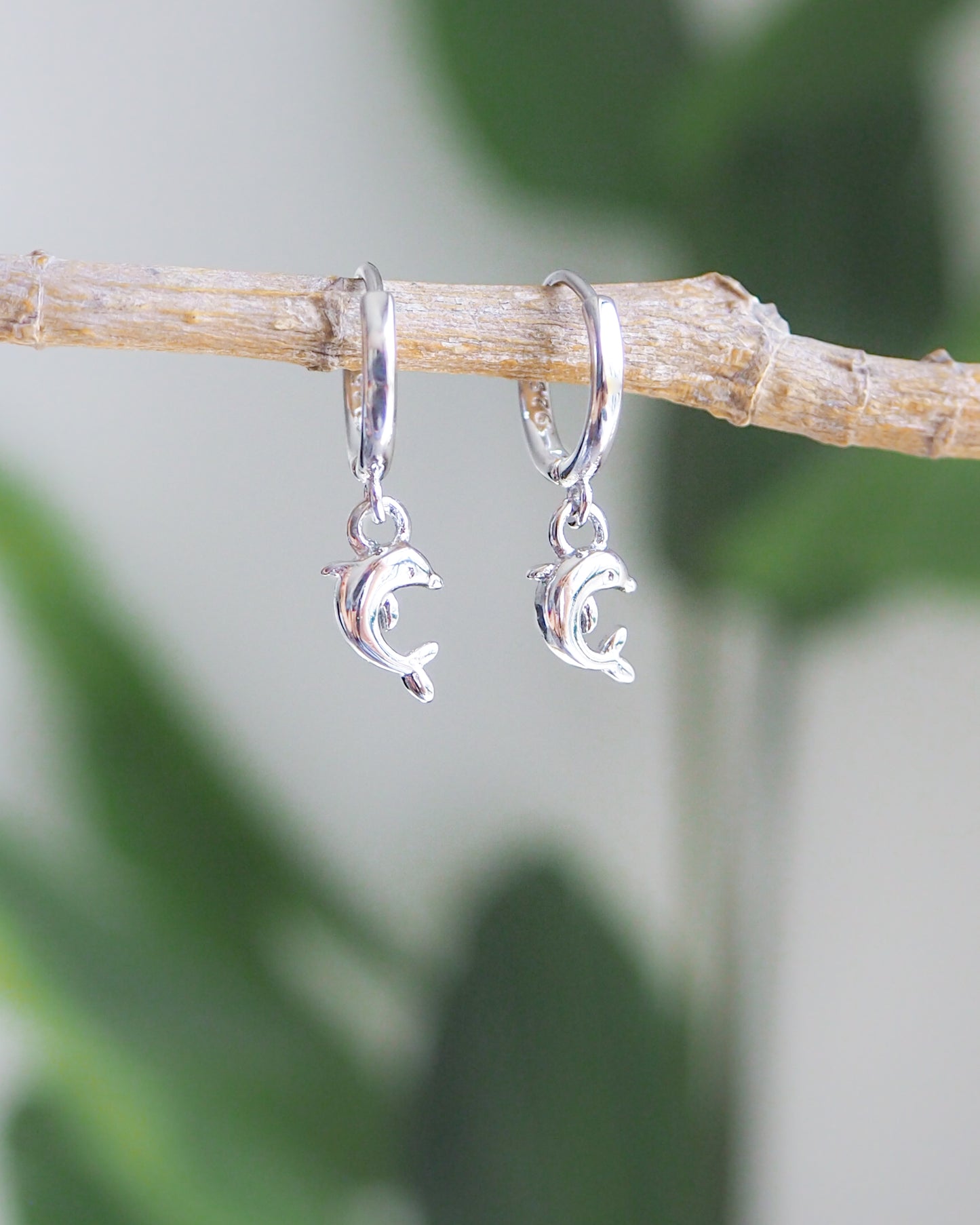 TINY DOLPHIN EARRINGS - 14k Gold Vermeil or 925 Silver