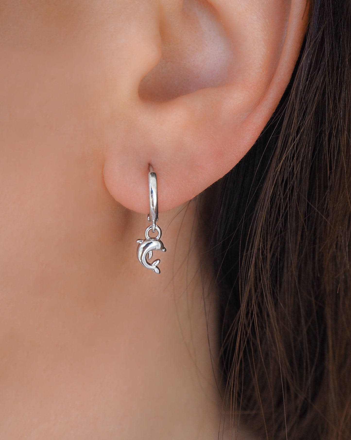 TINY DOLPHIN EARRINGS - 14k Gold Vermeil or 925 Silver