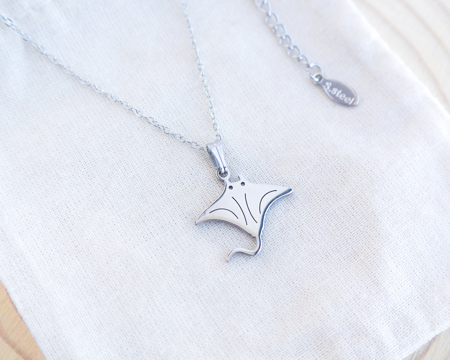 MANTA RAY NECKLACE ~ Gold or Silver